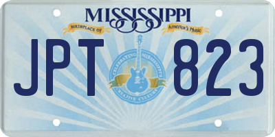 MS license plate JPT823