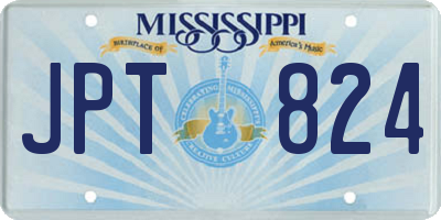 MS license plate JPT824
