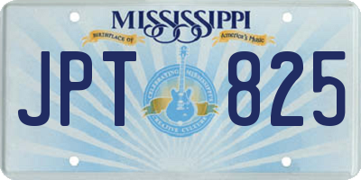 MS license plate JPT825