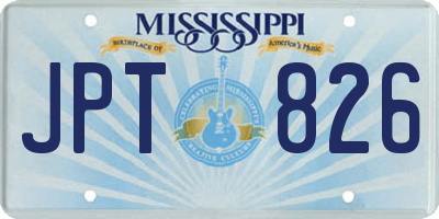 MS license plate JPT826
