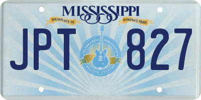 MS license plate JPT827