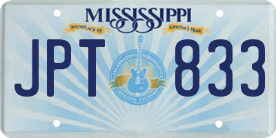 MS license plate JPT833
