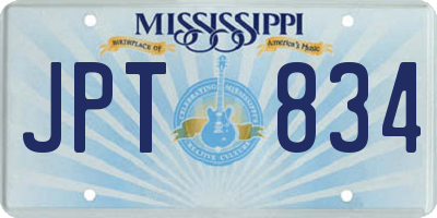 MS license plate JPT834