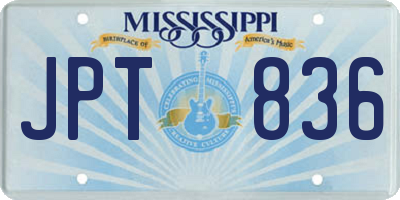 MS license plate JPT836