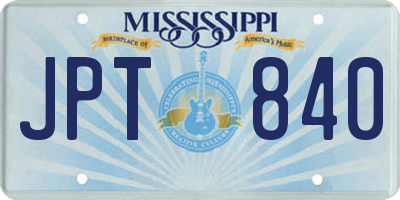 MS license plate JPT840