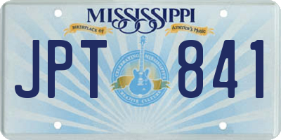 MS license plate JPT841