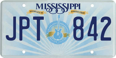 MS license plate JPT842