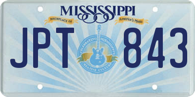 MS license plate JPT843