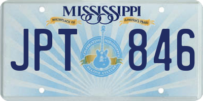 MS license plate JPT846
