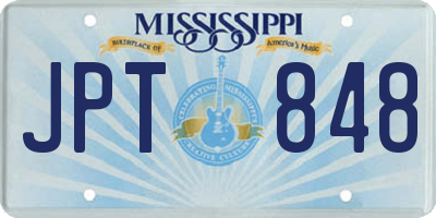 MS license plate JPT848
