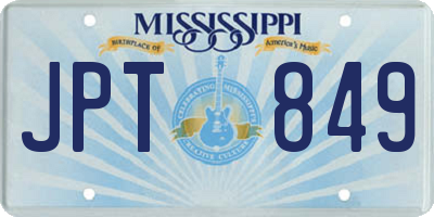 MS license plate JPT849