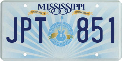 MS license plate JPT851