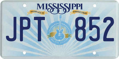 MS license plate JPT852