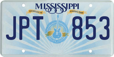 MS license plate JPT853