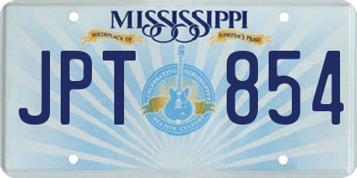 MS license plate JPT854
