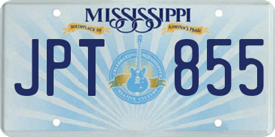 MS license plate JPT855