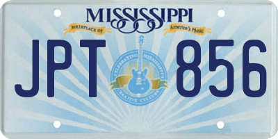 MS license plate JPT856