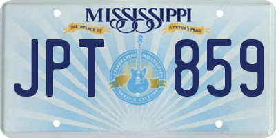 MS license plate JPT859