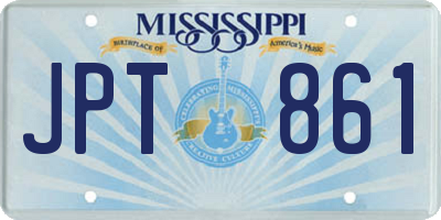 MS license plate JPT861