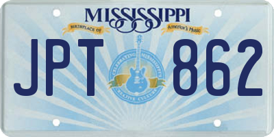 MS license plate JPT862