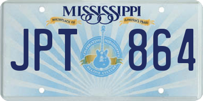 MS license plate JPT864