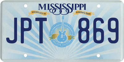 MS license plate JPT869