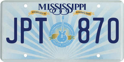 MS license plate JPT870