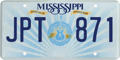 MS license plate JPT871