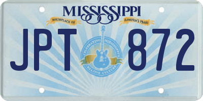 MS license plate JPT872