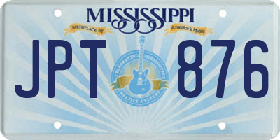 MS license plate JPT876