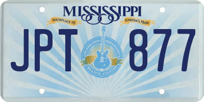 MS license plate JPT877