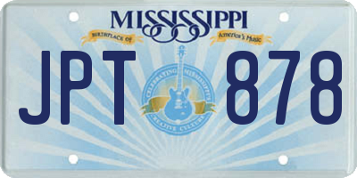 MS license plate JPT878