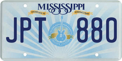 MS license plate JPT880