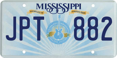 MS license plate JPT882