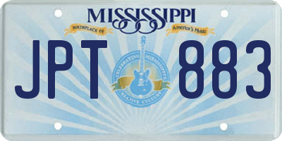 MS license plate JPT883