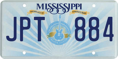 MS license plate JPT884