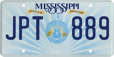 MS license plate JPT889