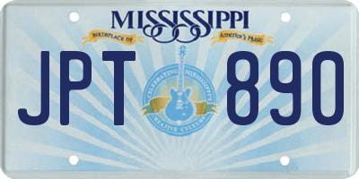 MS license plate JPT890