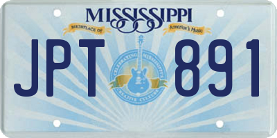 MS license plate JPT891