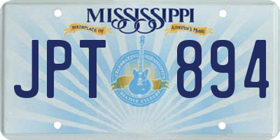 MS license plate JPT894
