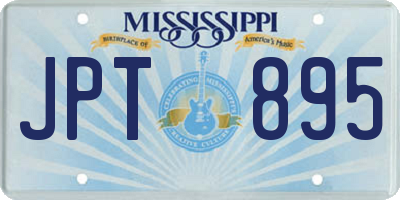 MS license plate JPT895