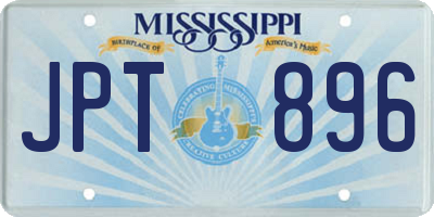 MS license plate JPT896