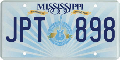 MS license plate JPT898