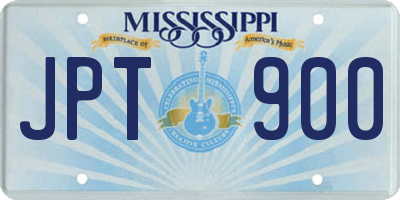 MS license plate JPT900