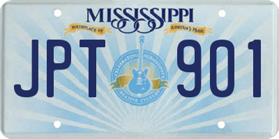 MS license plate JPT901
