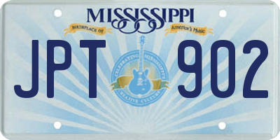 MS license plate JPT902