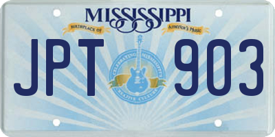 MS license plate JPT903