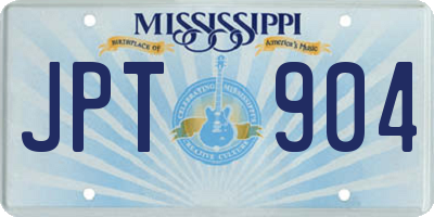 MS license plate JPT904