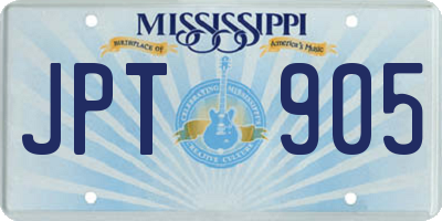MS license plate JPT905