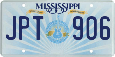 MS license plate JPT906